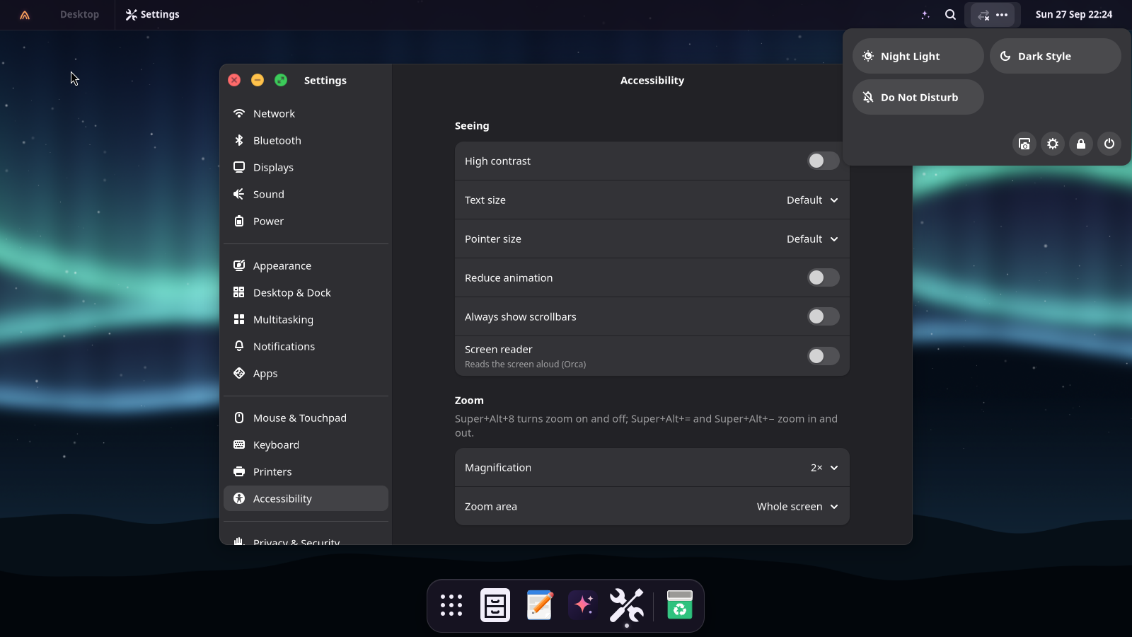Settings → Accessibility