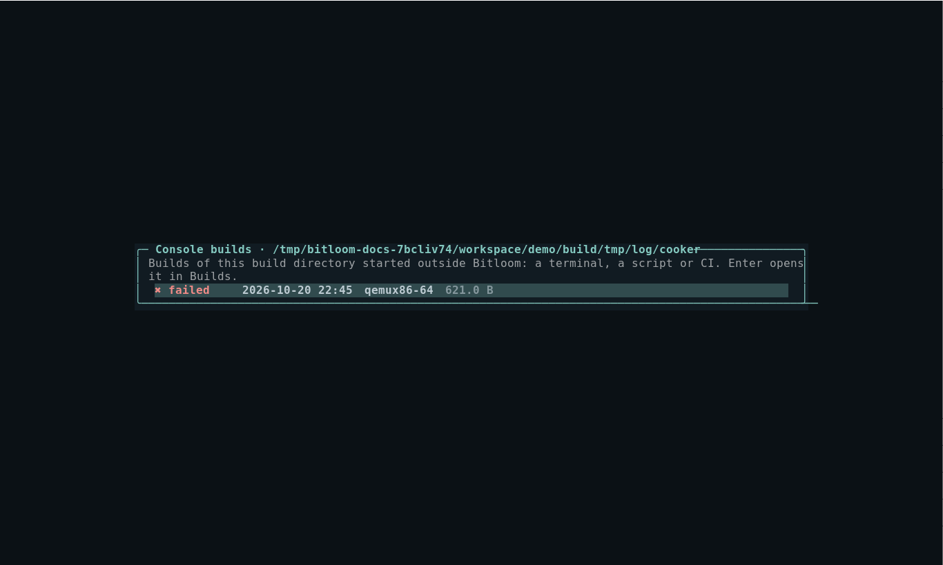 Console builds picker