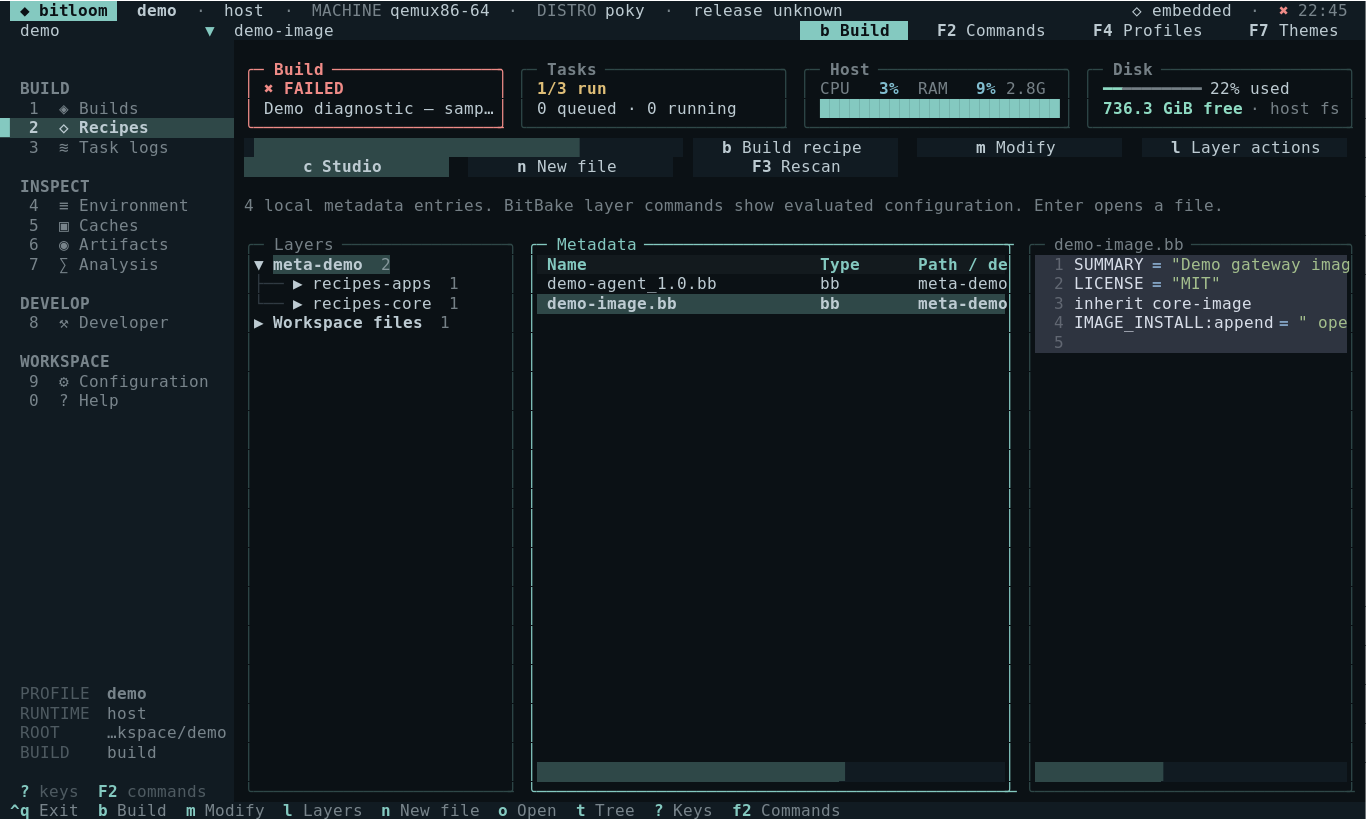 Layer and recipe browser
