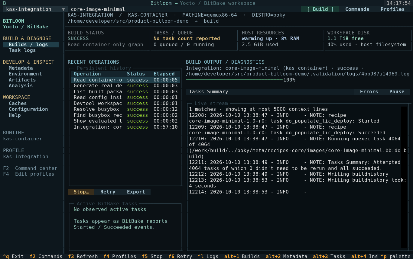 Actual Yocto build, runtime preflight and file inclusion reports