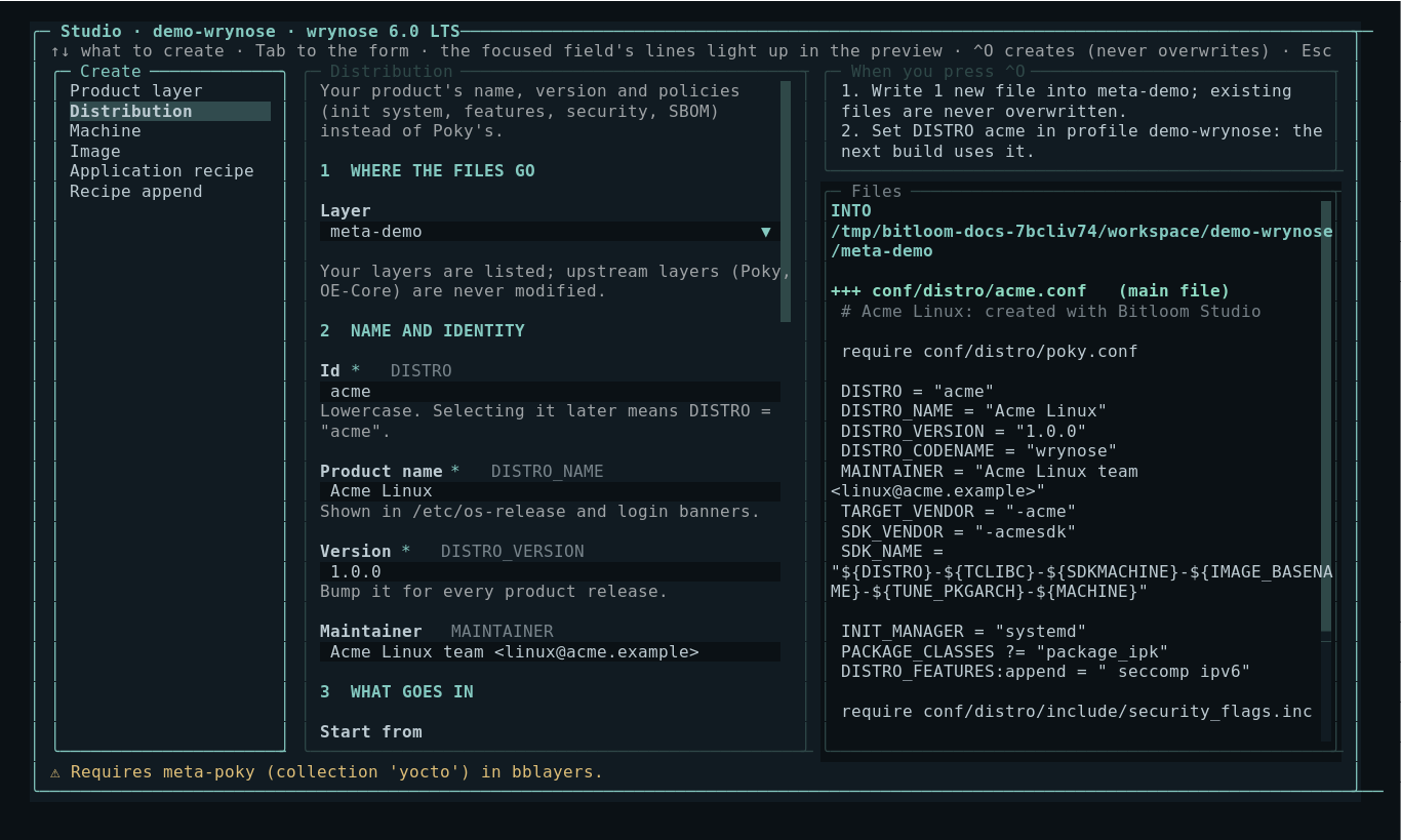 Studio creating a distribution on Wrynose