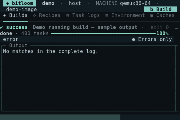 Small terminal at 60 columns and 20 rows prioritizing logs