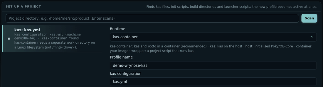 Guided setup on a launcher project with two products