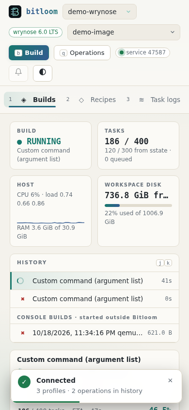 Dashboard on a phone, light theme